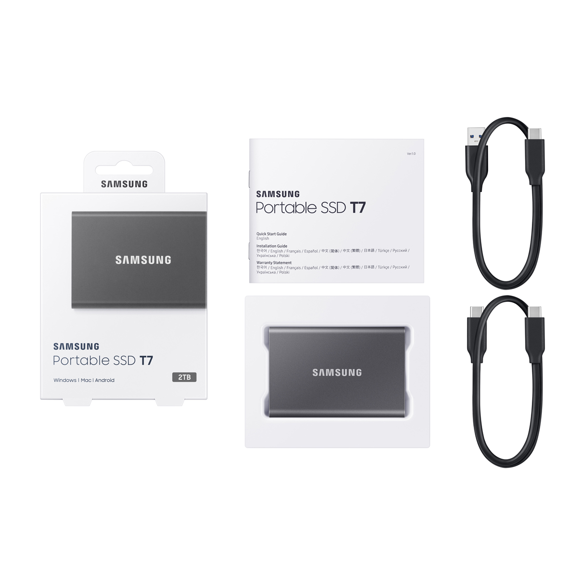 Samsung Portable SSD T7（2TB）チタングレー | ITGマーケティング - Samsung SSD / microSD